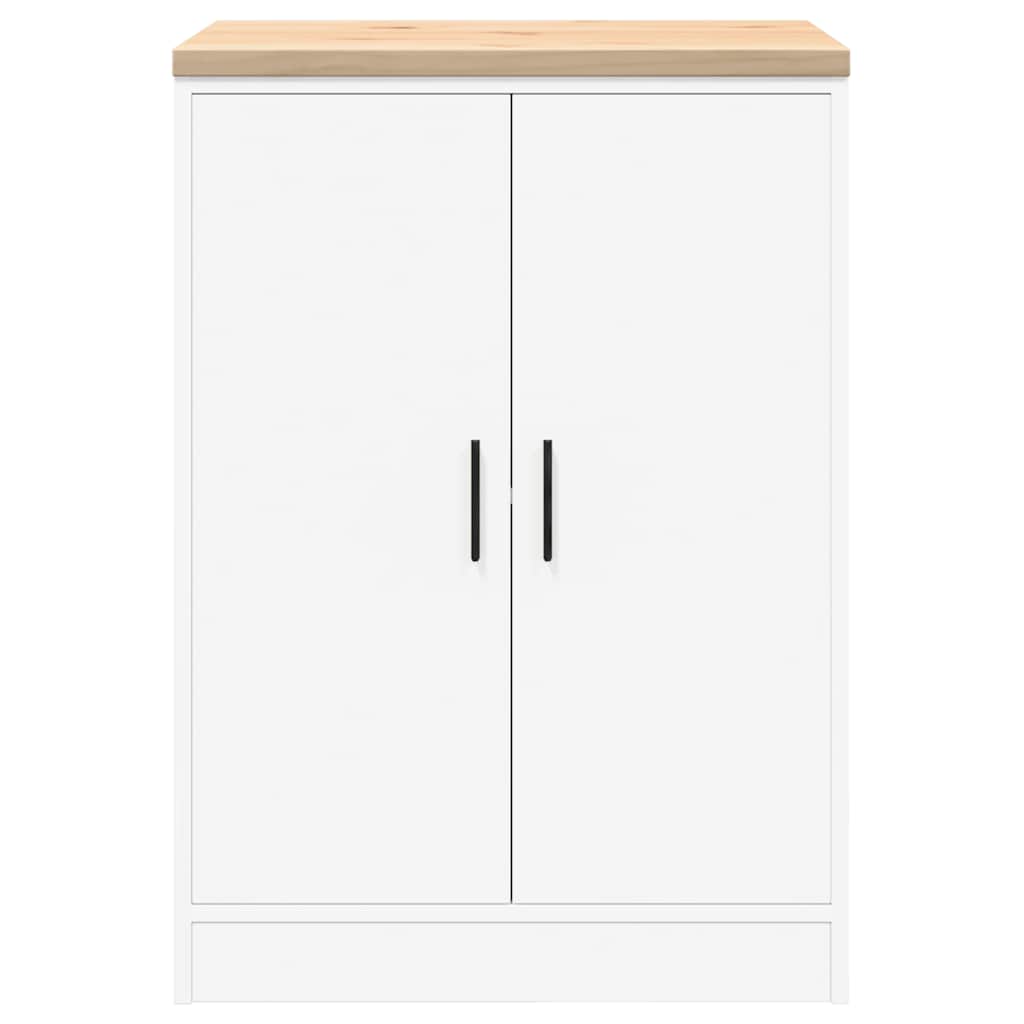 vidaXL ντουλάπι αποθήκευσης γκαράζ Λευκό 60x51x85 εκ μασίφ ξύλο πεύκο
