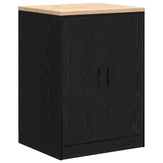 vidaXL ντουλάπι αποθήκευσης γκαράζ μαύρο 60x51x85 εκ μασίφ ξύλο πεύκο