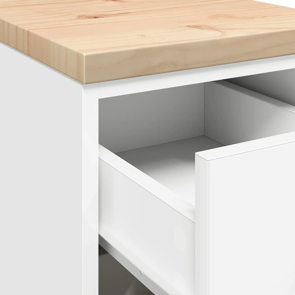 vidaXL ντουλάπι αποθήκευσης γκαράζ Λευκό 30x51x85 εκ μασίφ ξύλο πεύκο