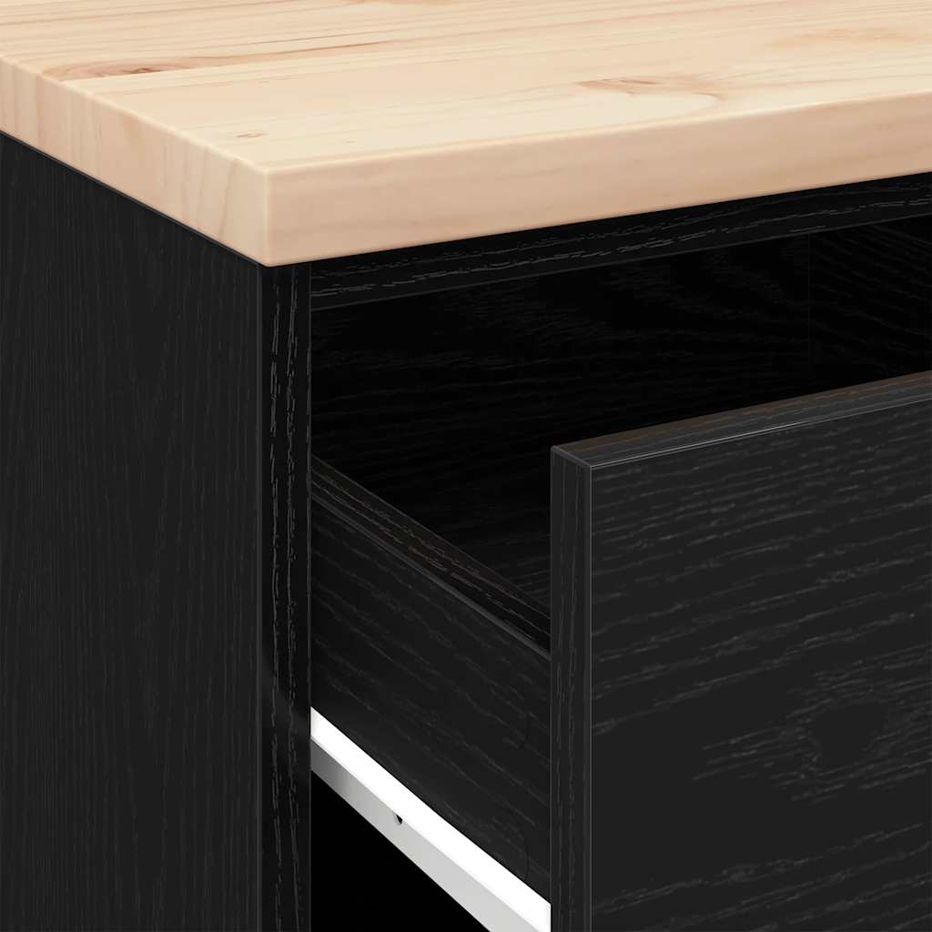 vidaXL ντουλάπι αποθήκευσης γκαράζ μαύρο 40x51x85 εκ μασίφ ξύλο πεύκο