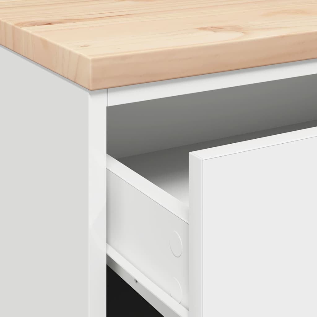 vidaXL ντουλάπι αποθήκευσης γκαράζ Λευκό 60x51x85 εκ μασίφ ξύλο πεύκο