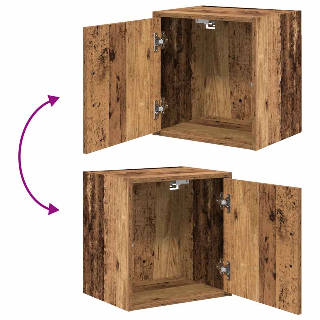 vidaXL ντουλάπια τοίχου γκαράζ 2 τεμ. Παλιό Ξύλο κατασκευασμένο ξύλο