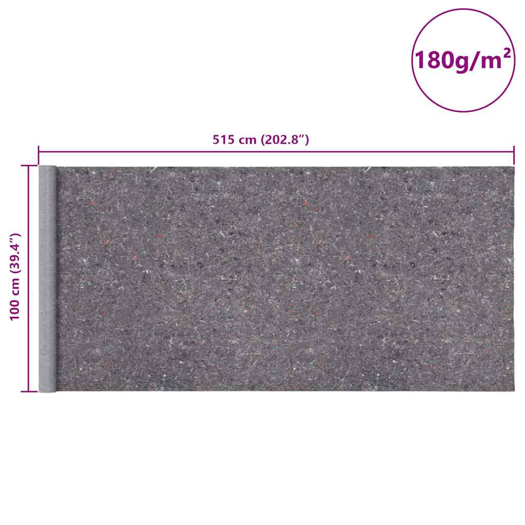 vidaXL Αντιολισθητικό Φλις Βαφής 5 μ. 180 γρ./μ² Γκρι