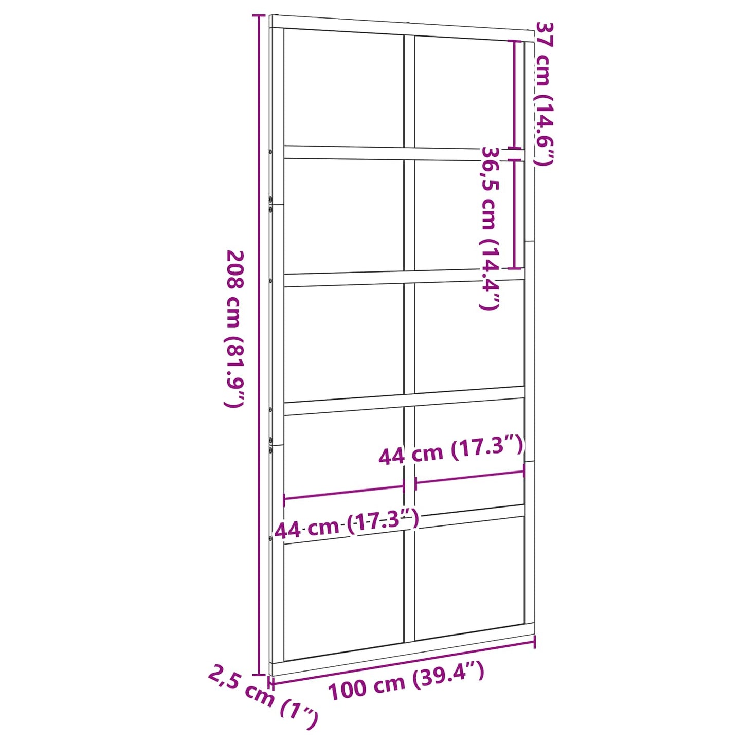 vidaXL Πόρτα αχυρώνα Κερί παλαίωσης 100 x 208 εκ. Μασίφ Ξύλο Πεύκου