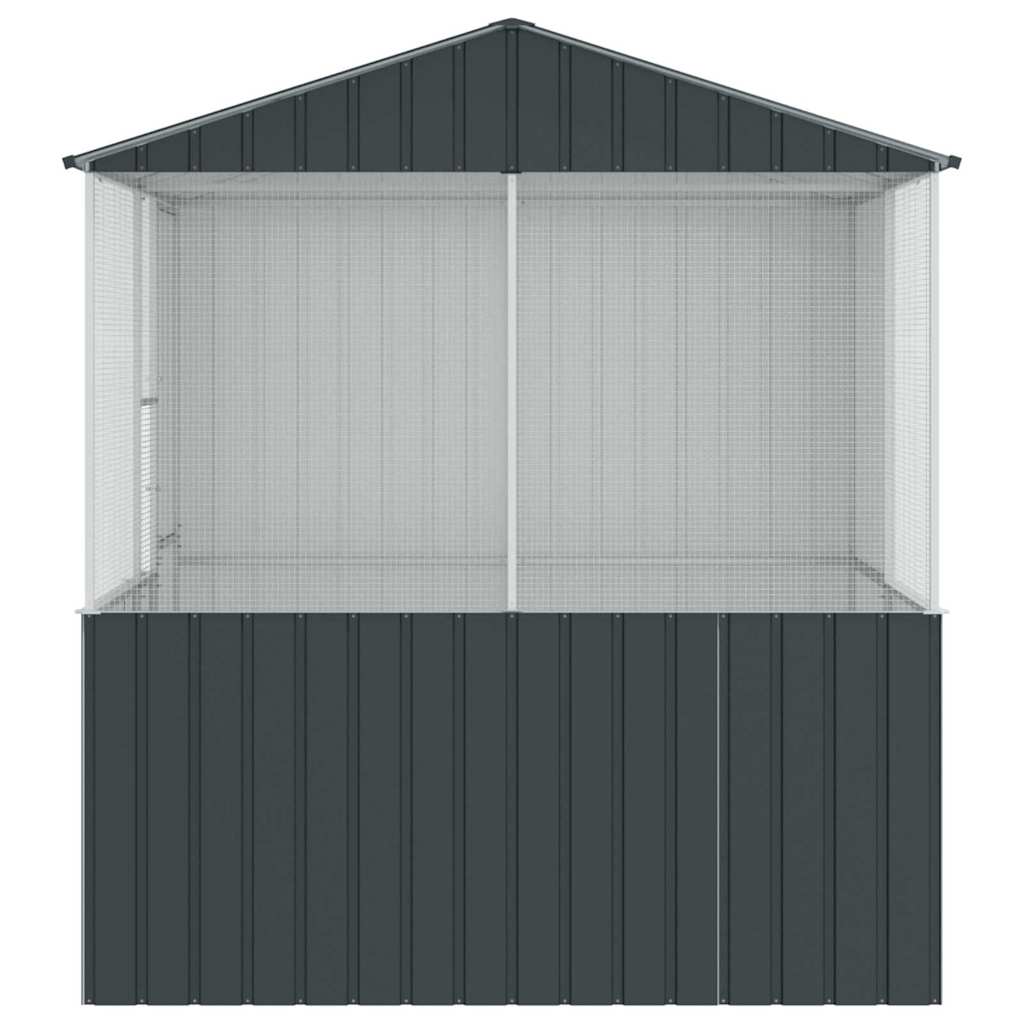 κλουβί πουλιών vidaXL σε ανθρακί 215x78x200 εκ από γαλβανισμένο ατσάλι