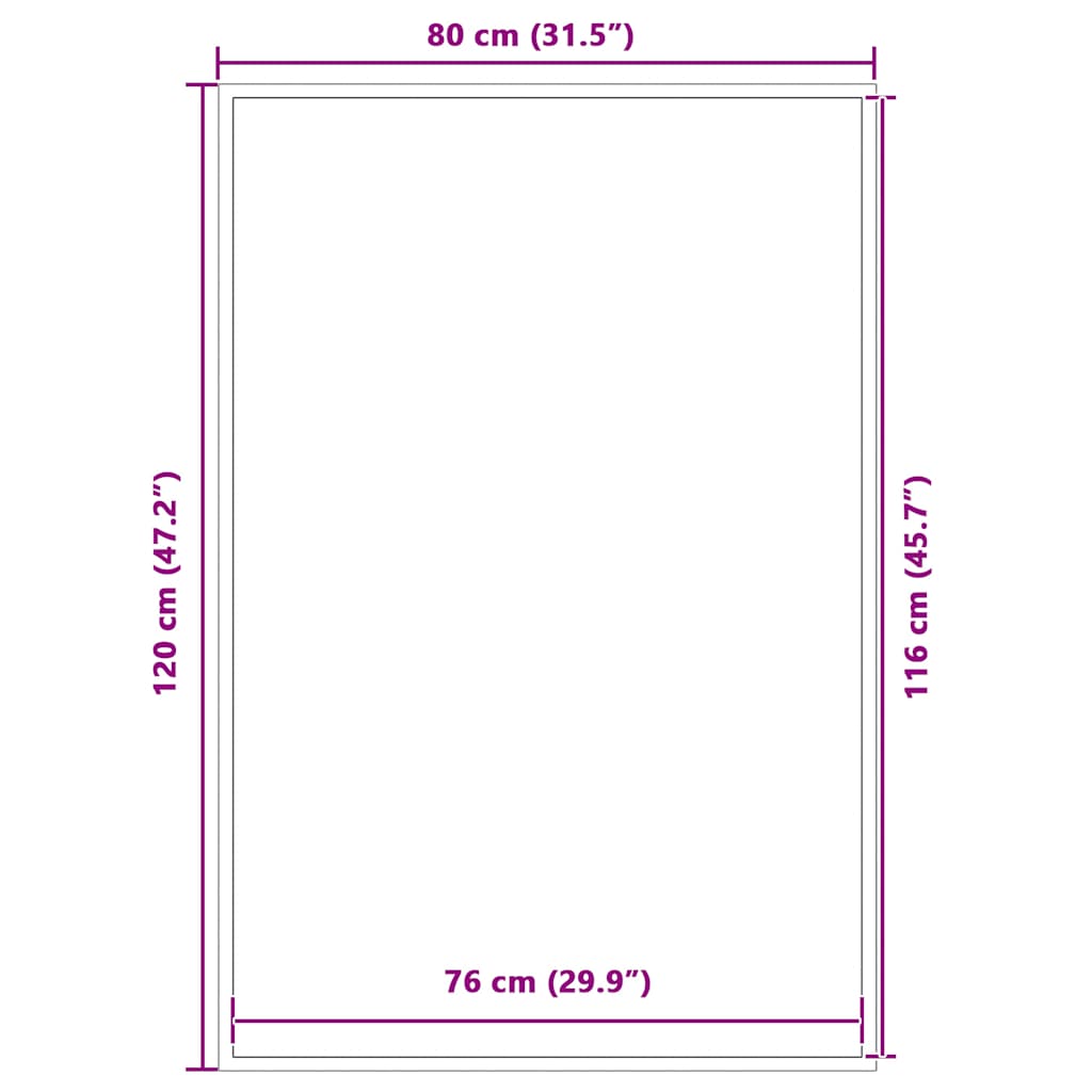 vidaXL Πατάκι Εισόδου Μαύρο 80 x 120 εκ.