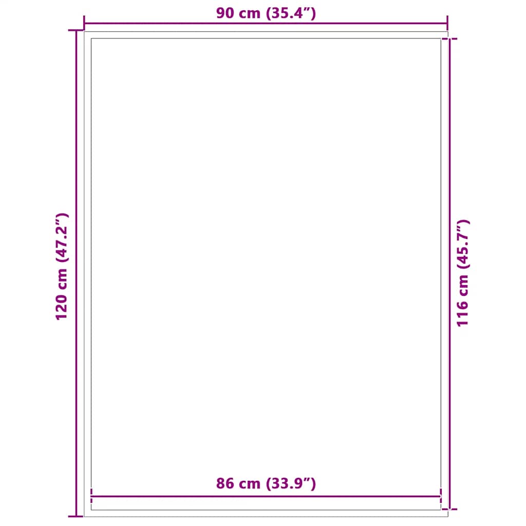 vidaXL Πατάκι Εισόδου Μαύρο 90 x 120 εκ.
