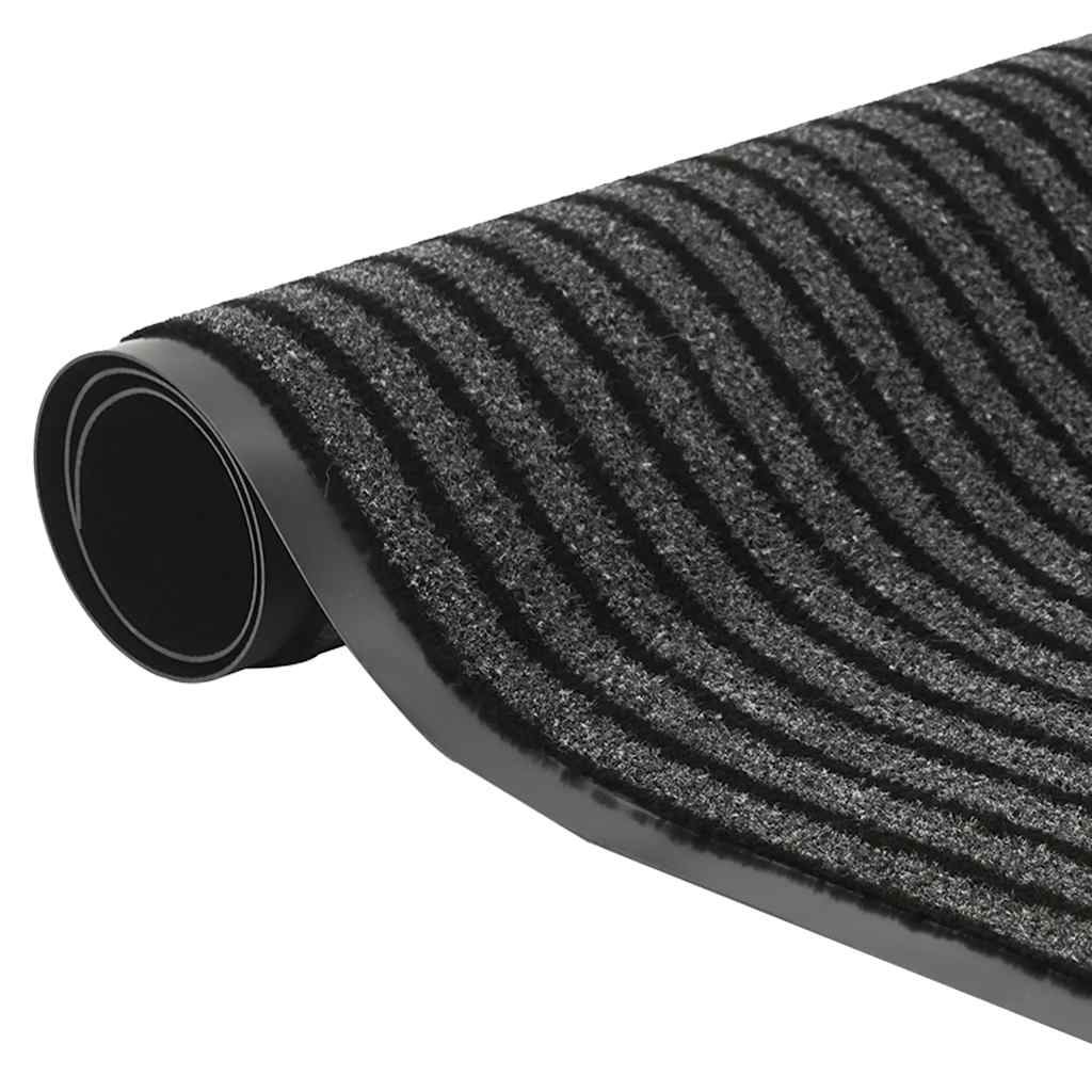 vidaXL Πατάκι Εισόδου Ριγέ Μαύρο και Γκρι 115 x 400 εκ.