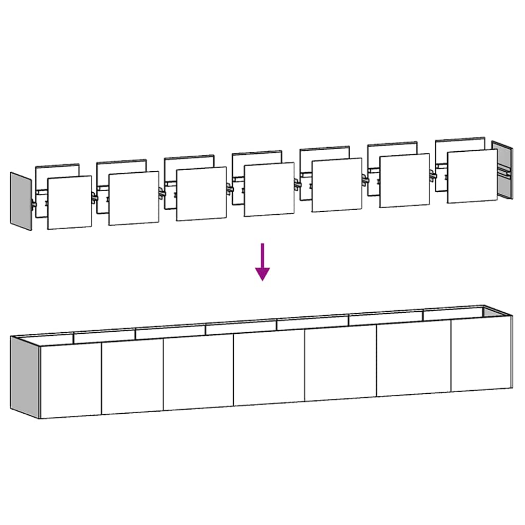vidaXL Ζαρντινιέρα Λαδί 280x40x40 εκ. από Χάλυβα Ψυχρής Έλασης