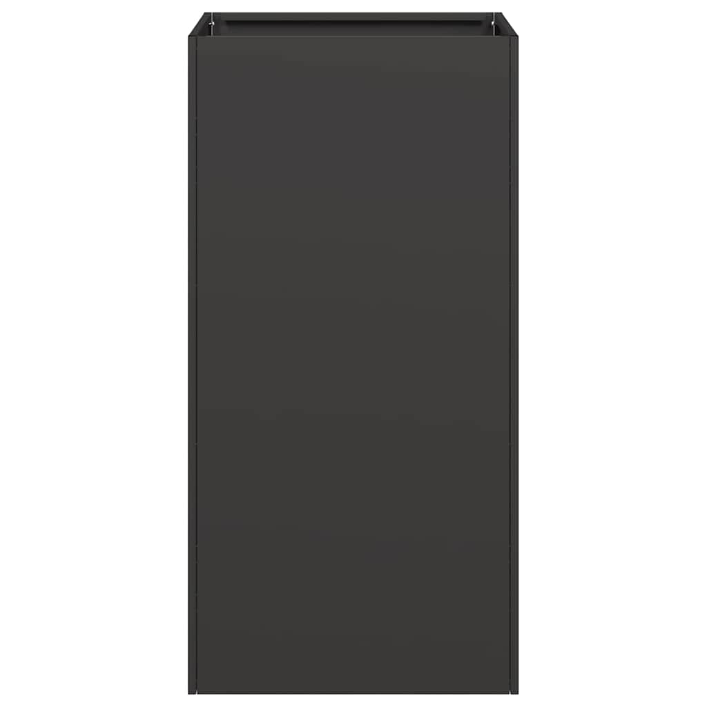 vidaXL Ζαρντινιέρα Μαύρη 40x40x80 εκ. από Χάλυβα Ψυχρής Έλασης