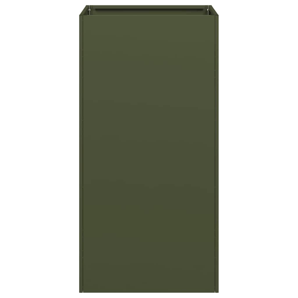 vidaXL Ζαρντινιέρα Λαδί 40x40x80 εκ. από Χάλυβα Ψυχρής Έλασης