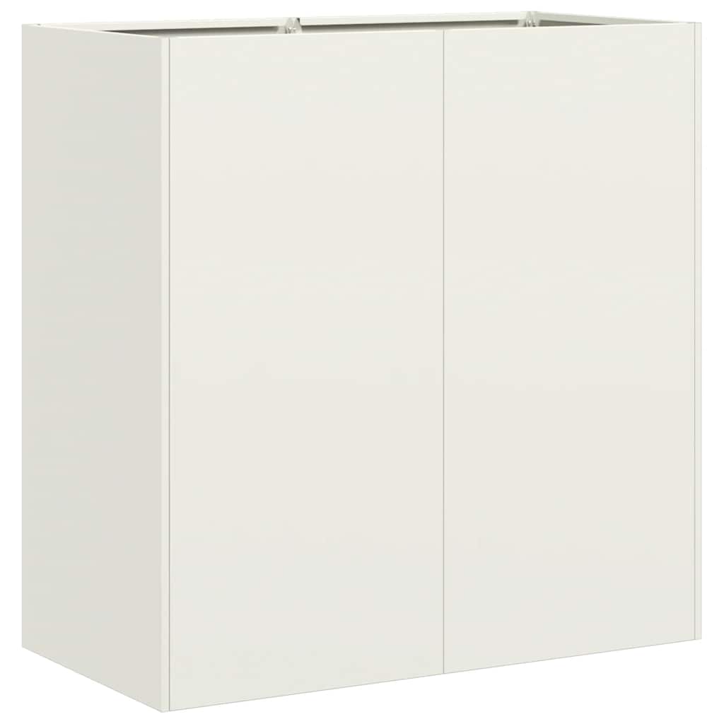 vidaXL Ζαρντινιέρα Λευκή 80x40x80 εκ. από Χάλυβα Ψυχρής Έλασης