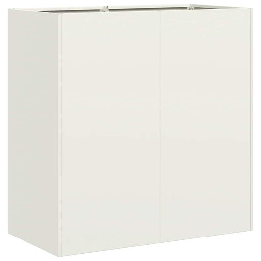 vidaXL Ζαρντινιέρα Λευκή 80x40x80 εκ. από Χάλυβα Ψυχρής Έλασης