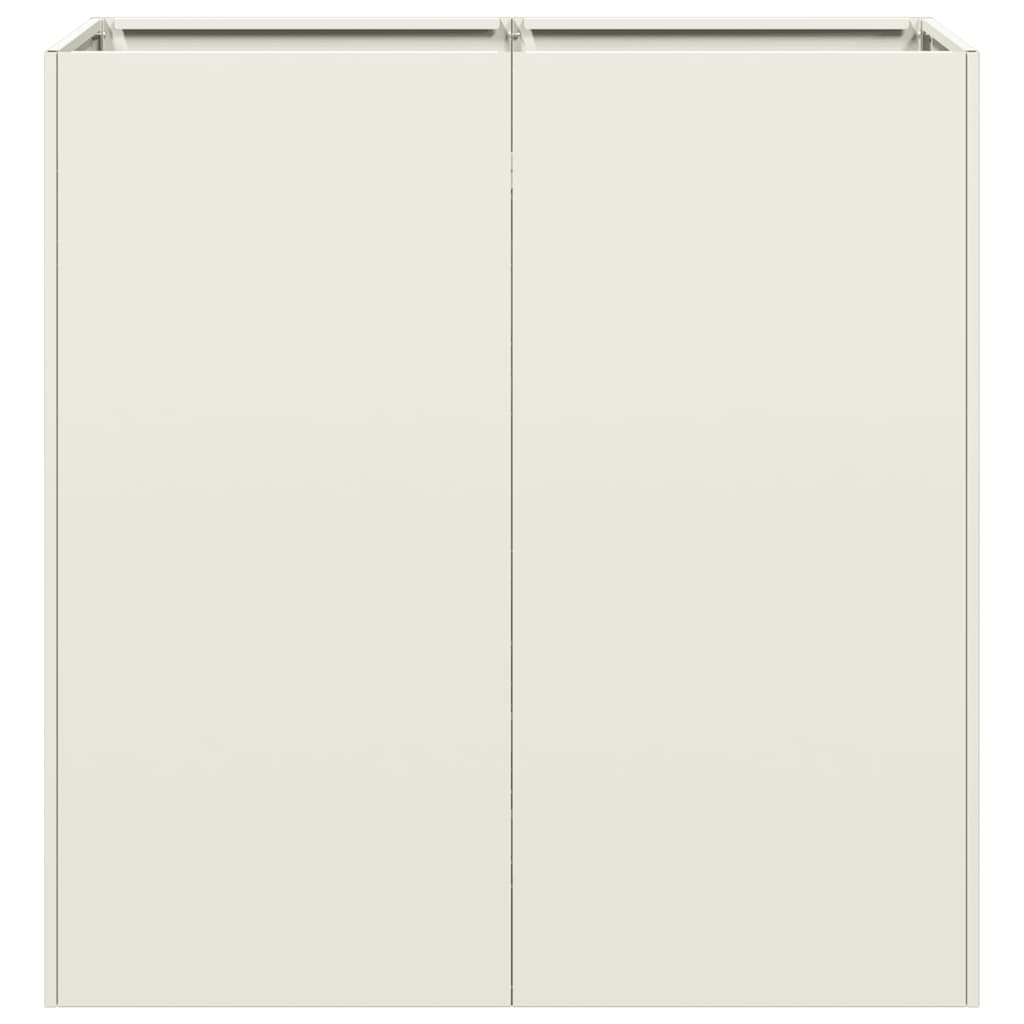 vidaXL Ζαρντινιέρα Λευκή 80x40x80 εκ. από Χάλυβα Ψυχρής Έλασης