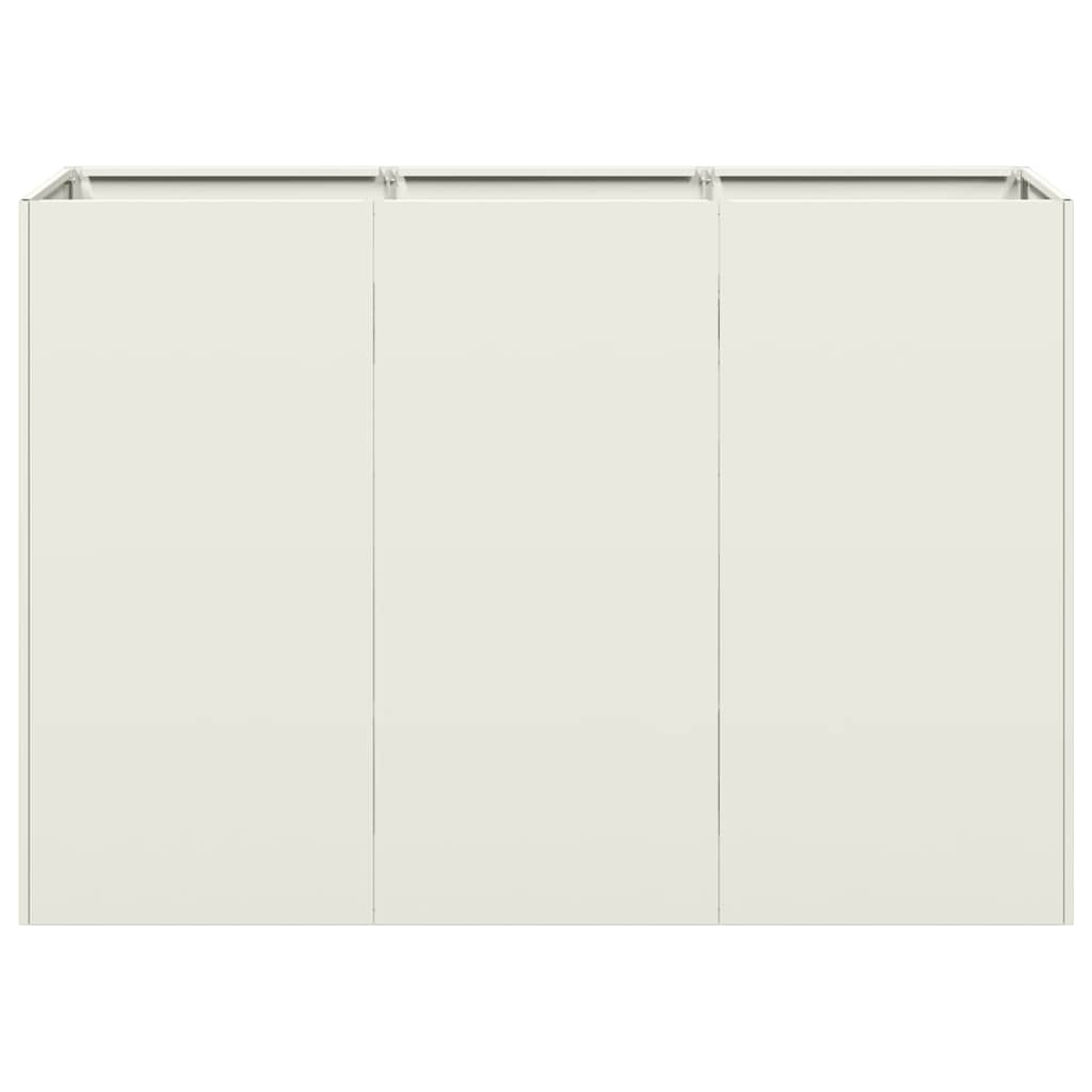 vidaXL Ζαρντινιέρα Λευκή 120x40x80 εκ. από Χάλυβα Ψυχρής Έλασης