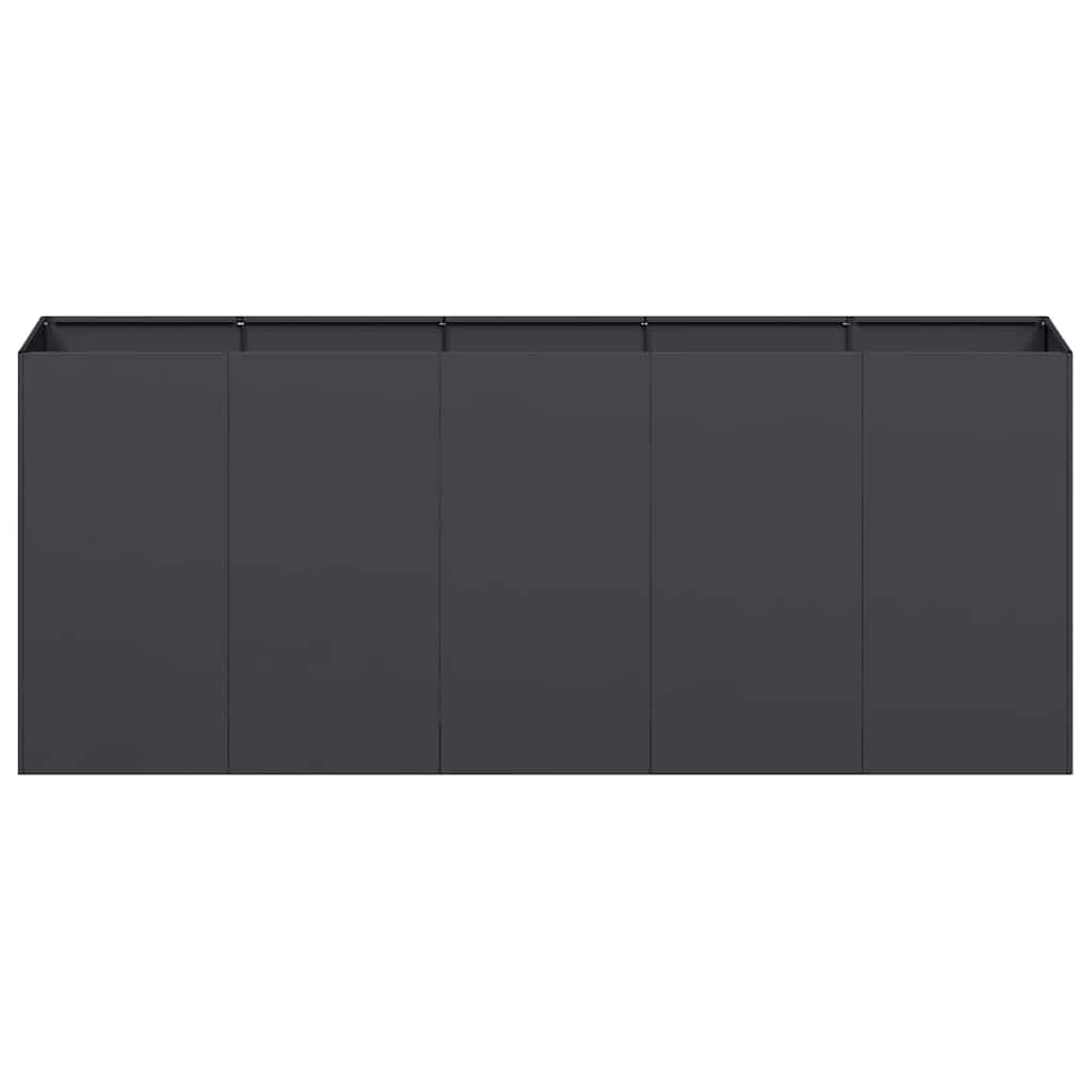 vidaXL Ζαρντινιέρα Μαύρη 200x40x80 εκ. από Χάλυβα Ψυχρής Έλασης
