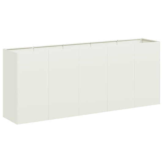 vidaXL Ζαρντινιέρα Λευκή 200x40x80 εκ. από Χάλυβα Ψυχρής Έλασης