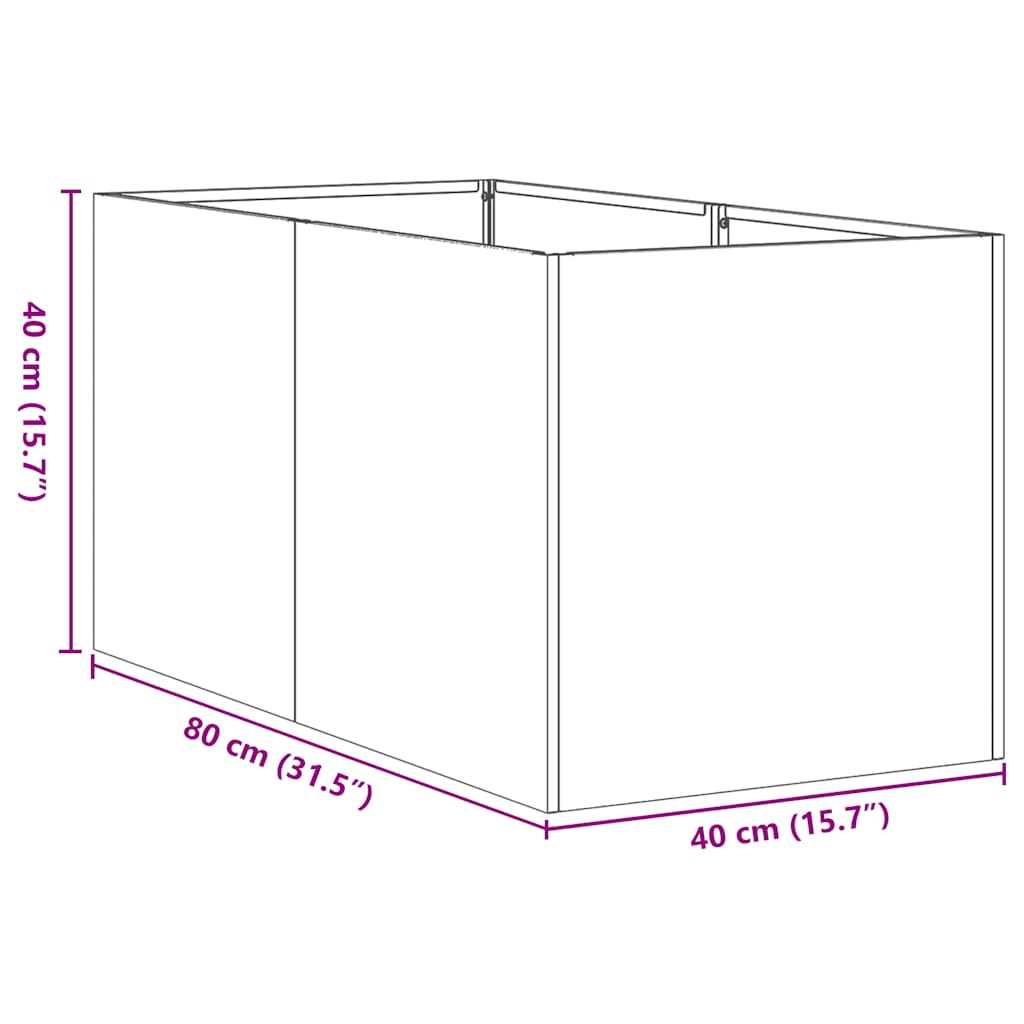 vidaXL Ζαρντινιέρα 40x80x40 εκ. από Ανοξείδωτο Ατσάλι