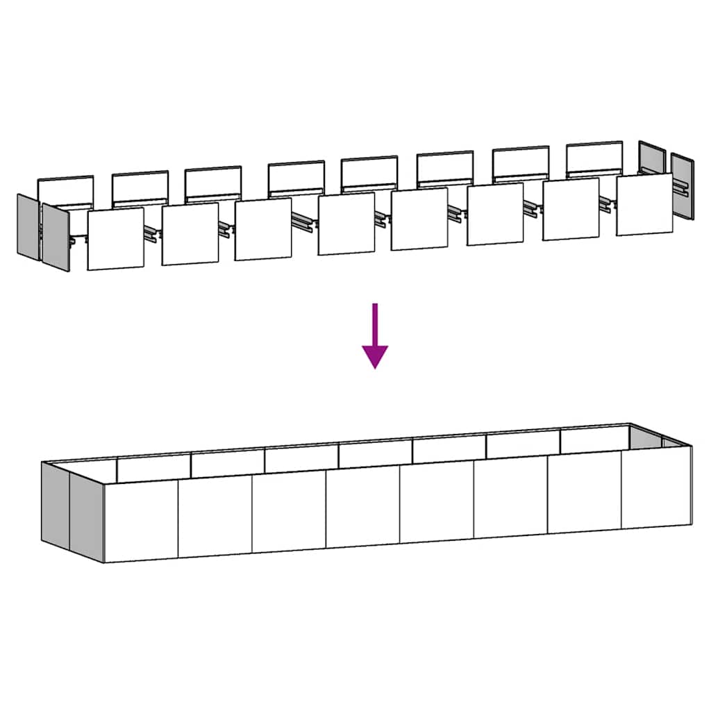 vidaXL Ζαρντινιέρα 360x80x40 εκ. από Γαλβανισμένο Ατσάλι