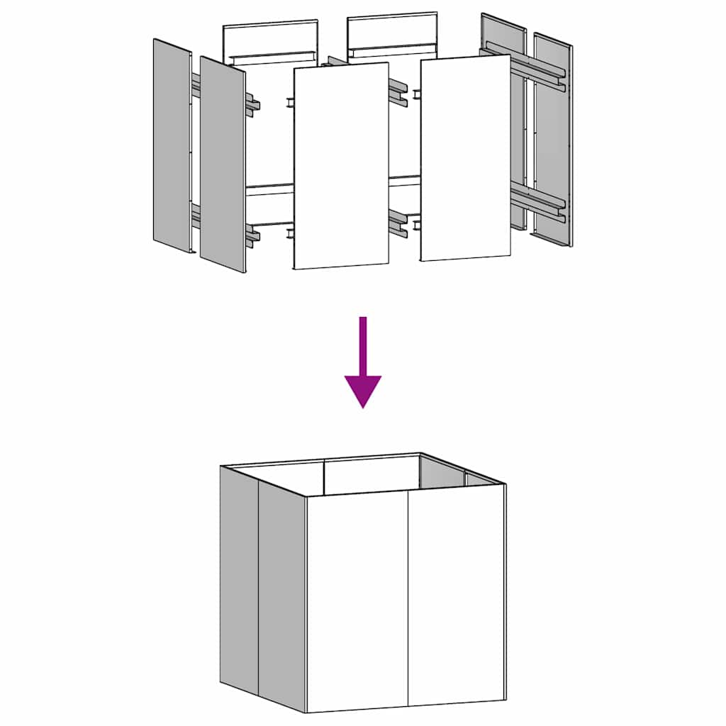 vidaXL Ζαρντινιέρα 80x80x80 εκ. από Ανοξείδωτο Ατσάλι