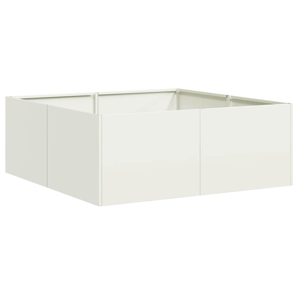 vidaXL Ζαρντινιέρα Λευκή 80x80x30 εκ. από Χάλυβα