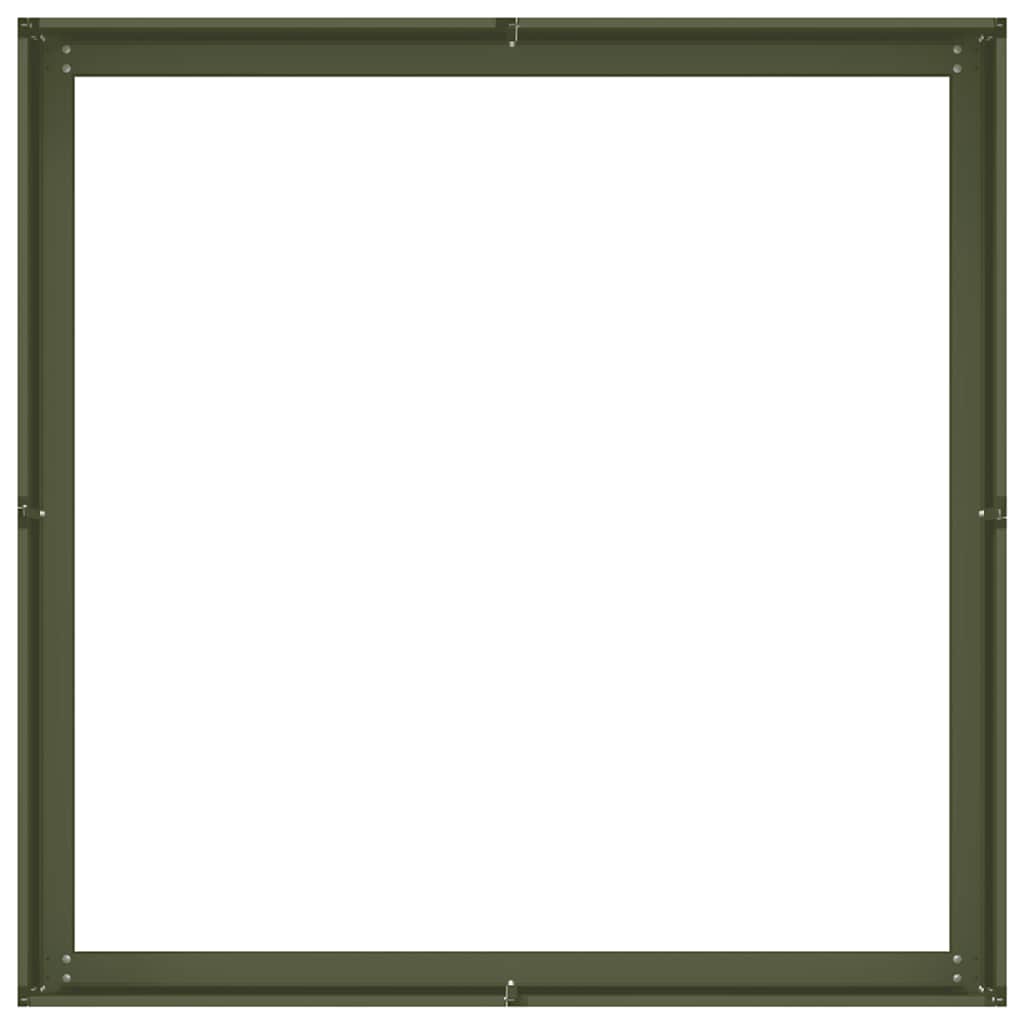 vidaXL Ζαρντινιέρα Λαδί 100x100x30 εκ. από Χάλυβα