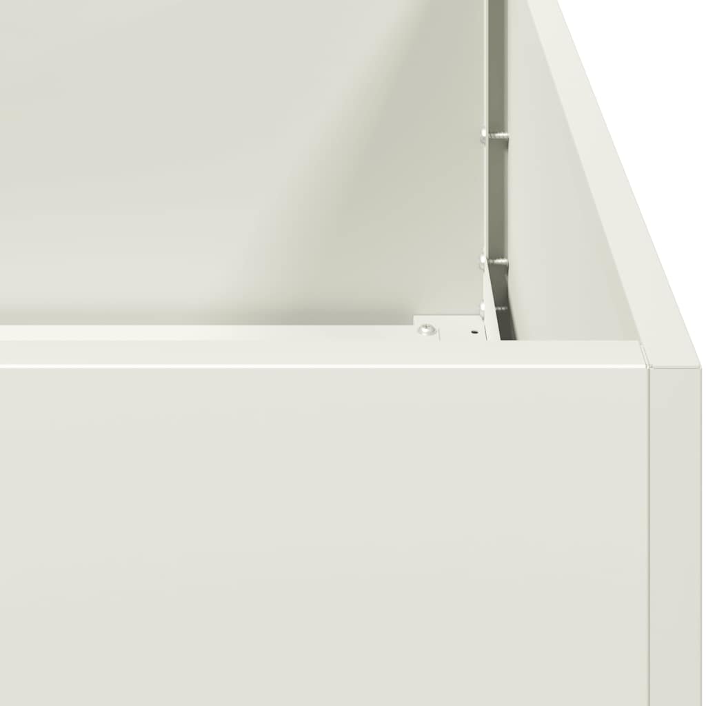 vidaXL Ζαρντινιέρα Λευκή 100x100x40 εκ. από Χάλυβα