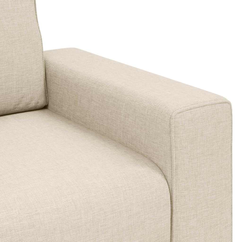 vidaXL Καναπές 3 pcs Μπεζ 221 x 80 x 82 εκ Ύφασμα μείγματος λινών