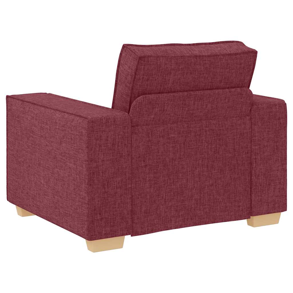 vidaXL Καναπές 3 pcs Κόκκινο 220 x 80 x 84 εκ Ύφασμα μείγματος λινών