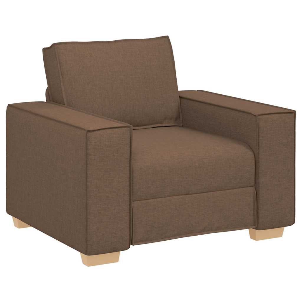 vidaXL Καναπές 3 pcs Καφέ 220 x 80 x 84 εκ Ύφασμα μείγματος λινών
