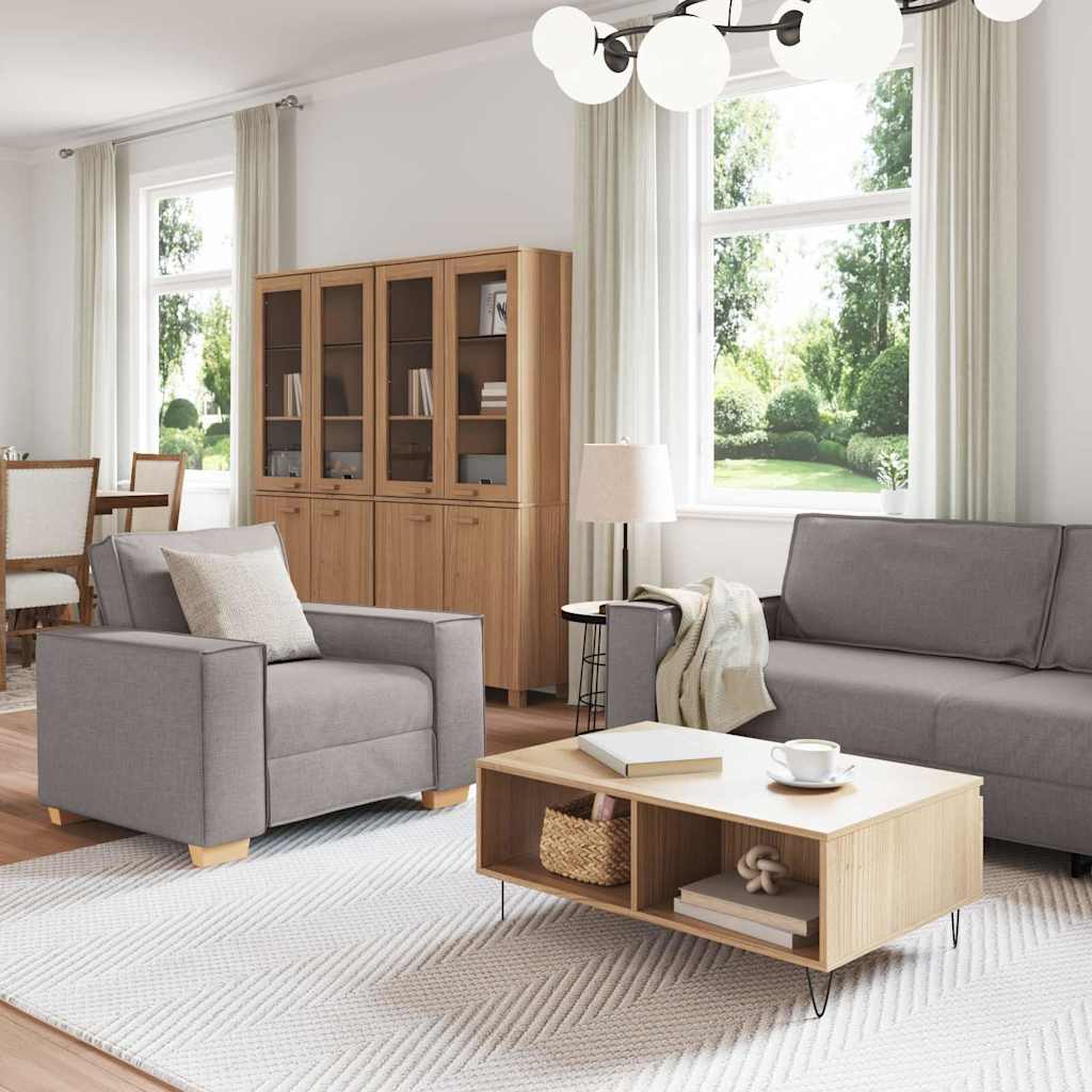 vidaXL Καναπές 3 pcs Taupe 220 x 80 x 84 εκ Ύφασμα μείγματος λινών