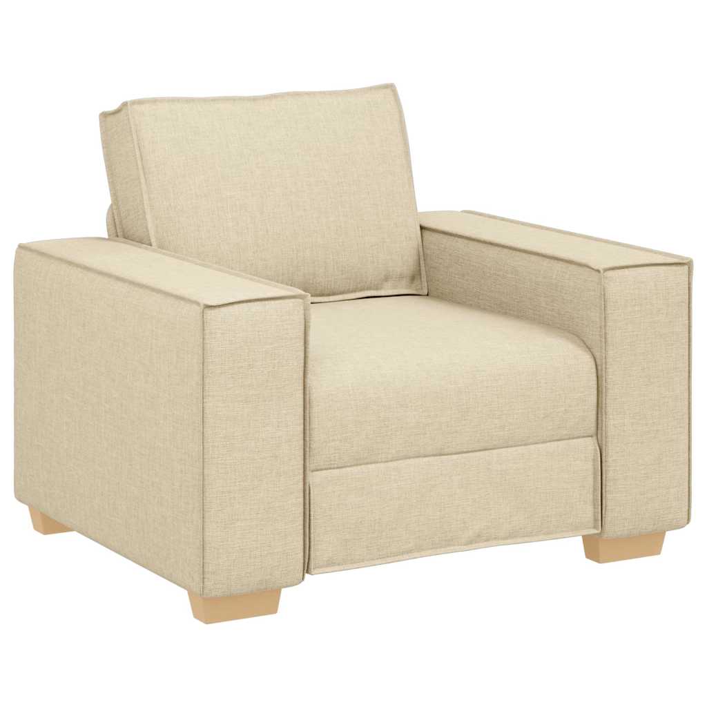 vidaXL Καναπές 3 pcs Κρεμ 220 x 80 x 84 εκ Ύφασμα μείγματος λινών