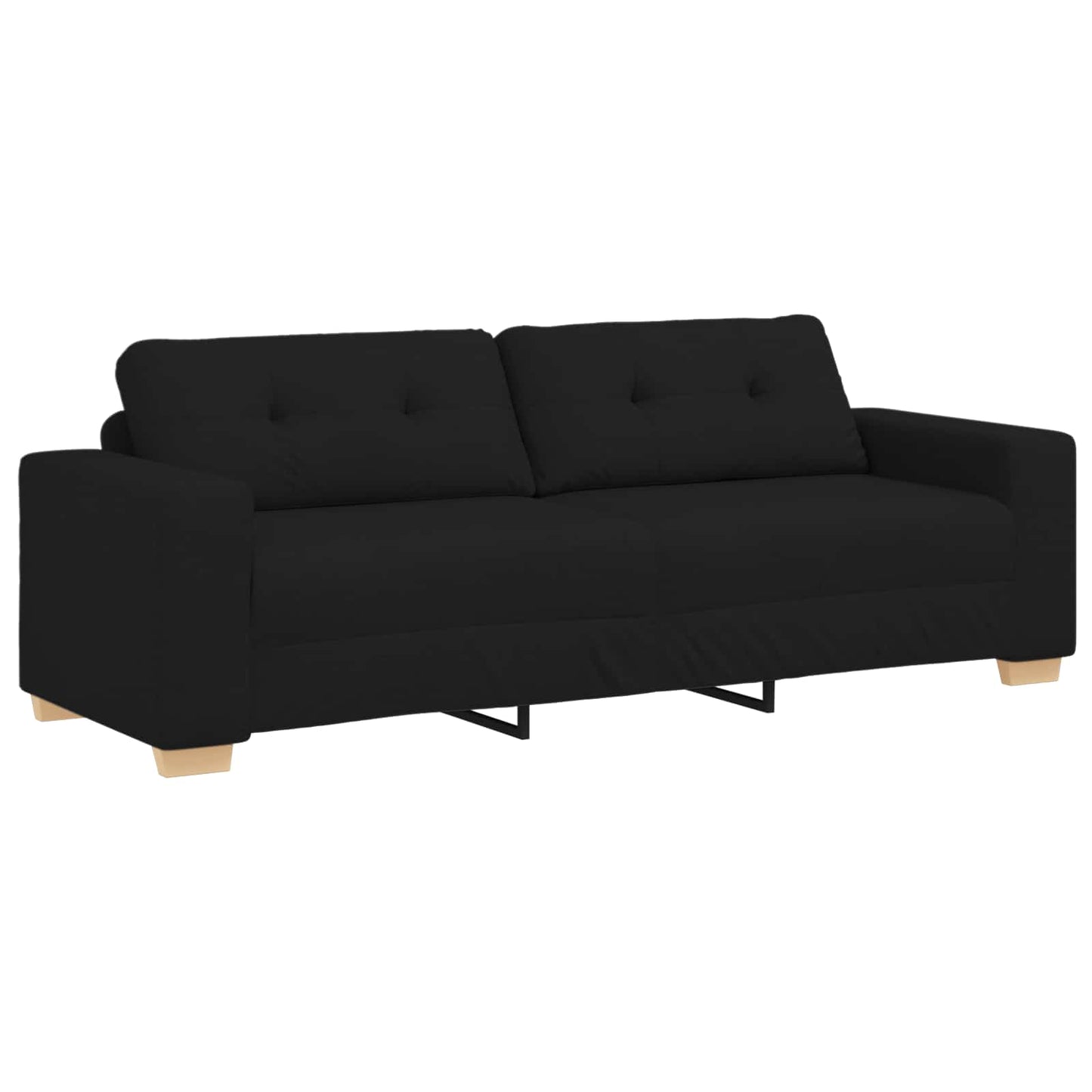 vidaXL Καναπές 3 pcs Μαύρο 221 x 80 x 80 εκ Ύφασμα μείγματος λινών