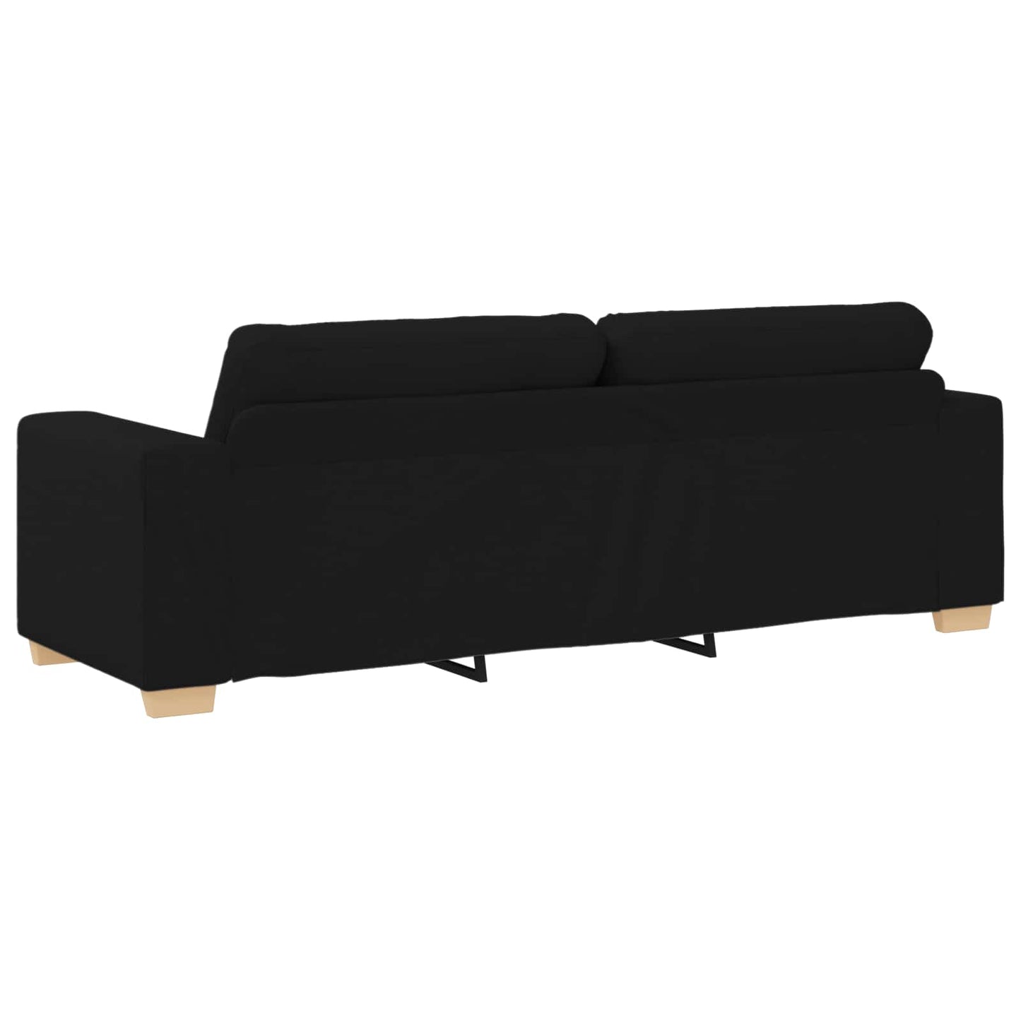 vidaXL Καναπές 3 pcs Μαύρο 221 x 80 x 80 εκ Ύφασμα μείγματος λινών