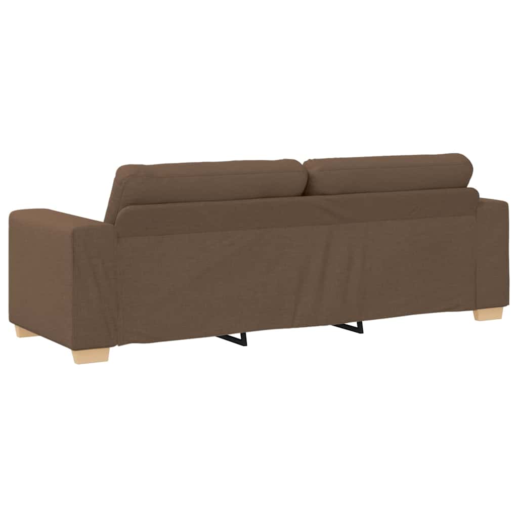vidaXL Καναπές 3 pcs Καφέ 221 x 80 x 80 εκ Ύφασμα μείγματος λινών