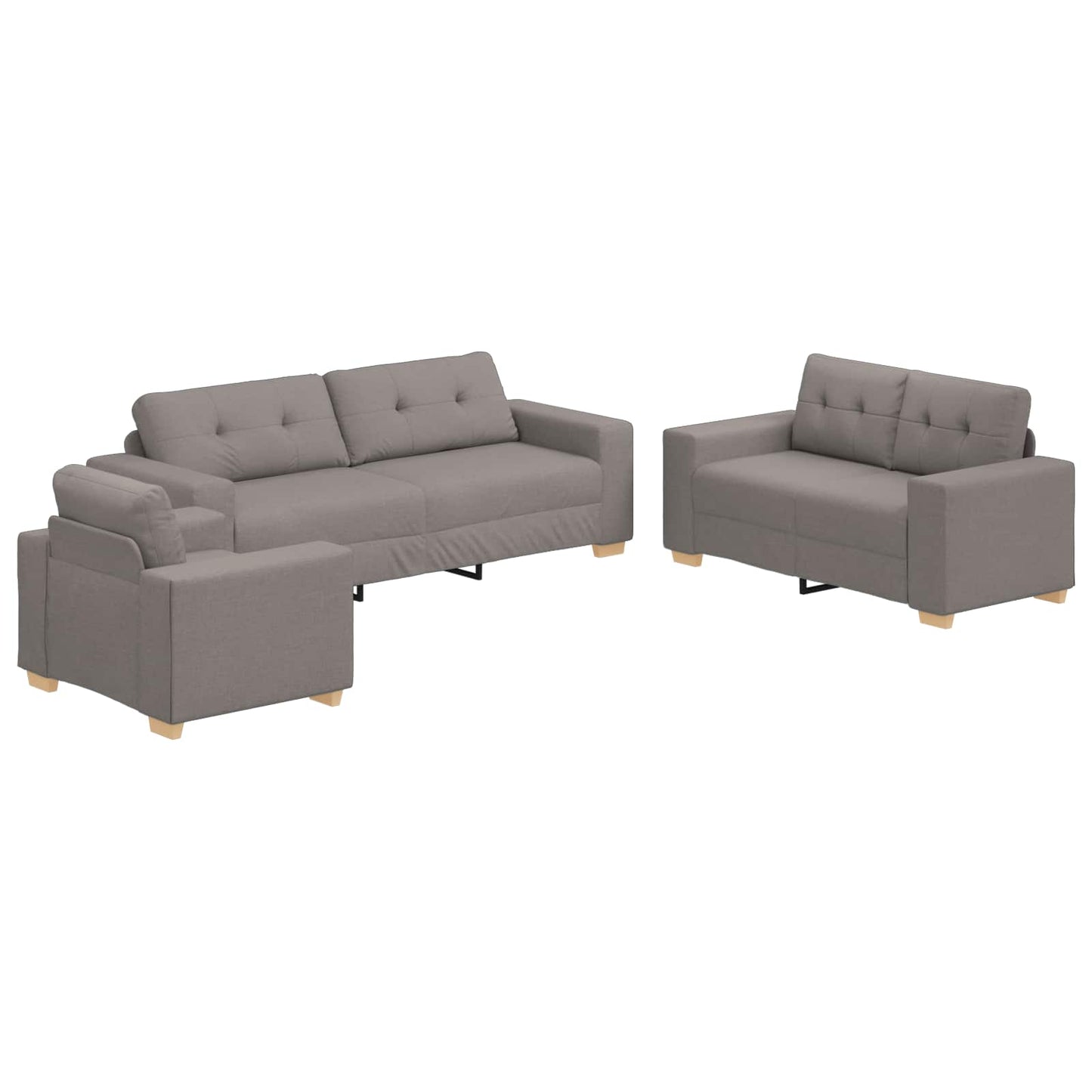 vidaXL Καναπές 3 pcs Taupe 221 x 80 x 80 εκ Ύφασμα μείγματος λινών