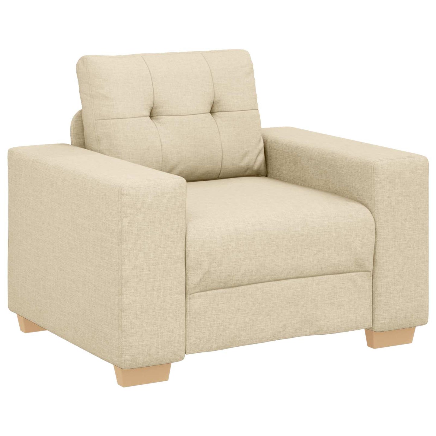 vidaXL Καναπές 3 pcs Κρεμ 221 x 80 x 80 εκ Ύφασμα μείγματος λινών