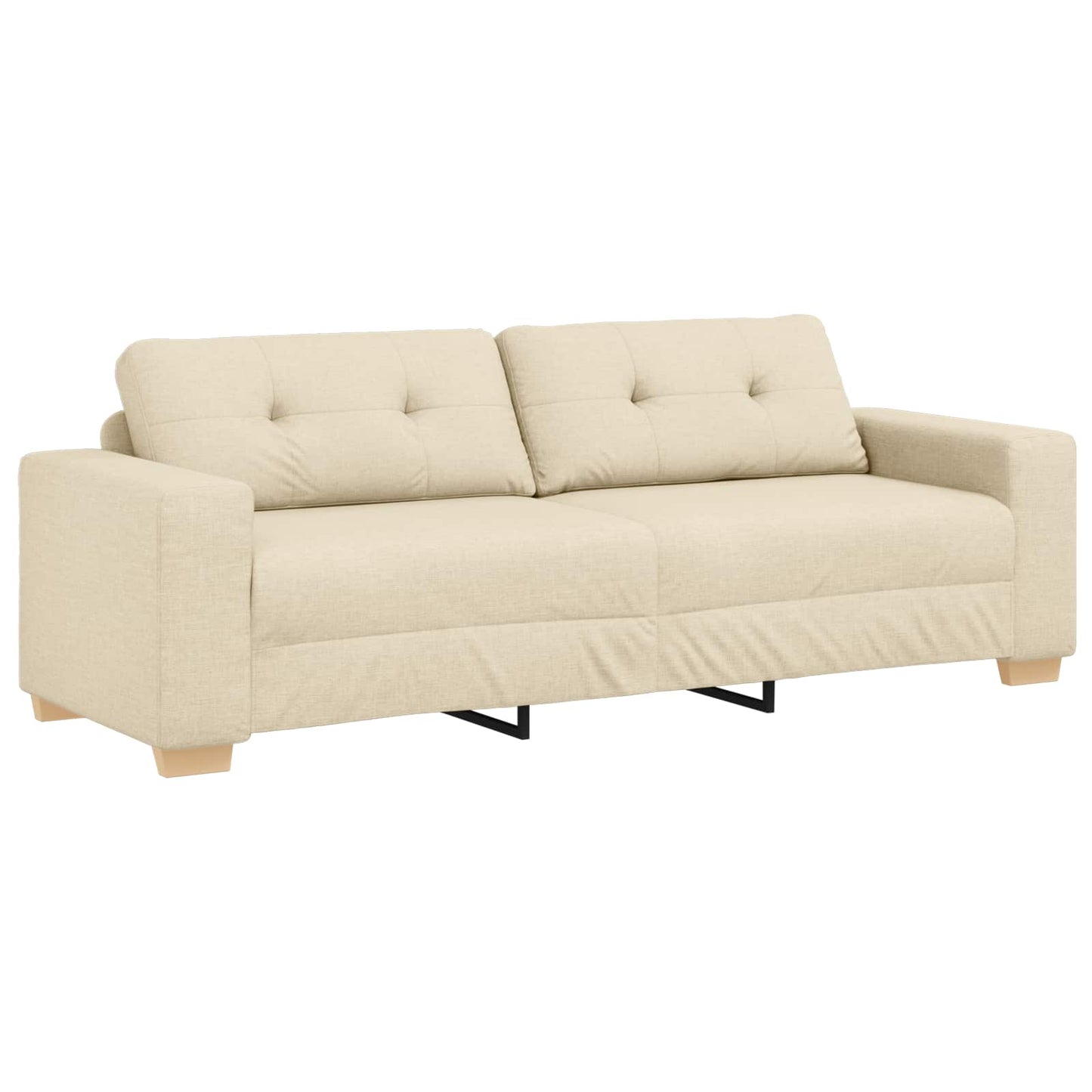 vidaXL Καναπές 3 pcs Κρεμ 221 x 80 x 80 εκ Ύφασμα μείγματος λινών