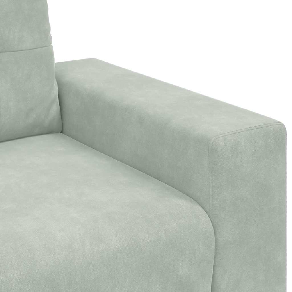 vidaXL Σετ Καναπέ 3 pcs Ανοιχτό γκρι 221 x 80 x 80 εκ Βελούδο