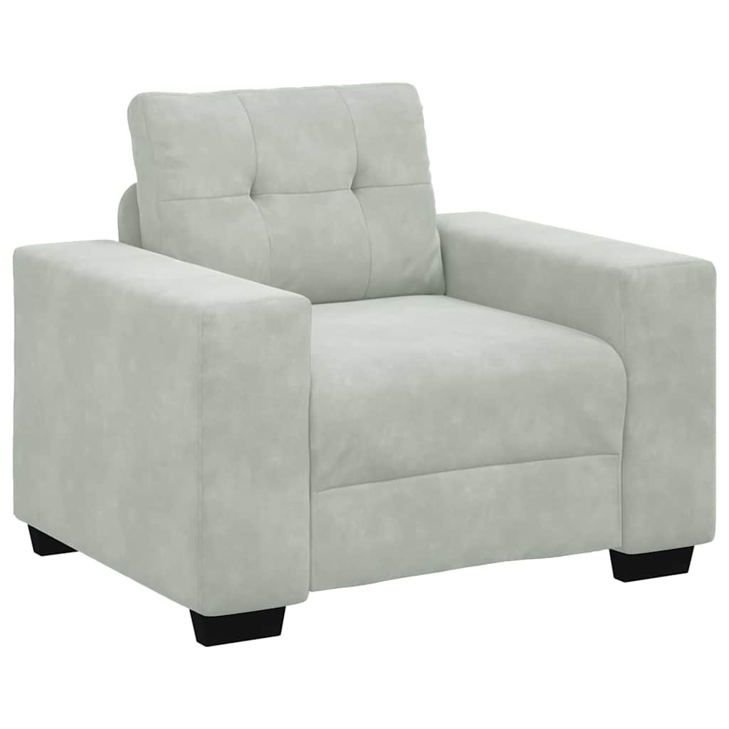 vidaXL Σετ Καναπέ 3 pcs Ανοιχτό γκρι 221 x 80 x 80 εκ Βελούδο