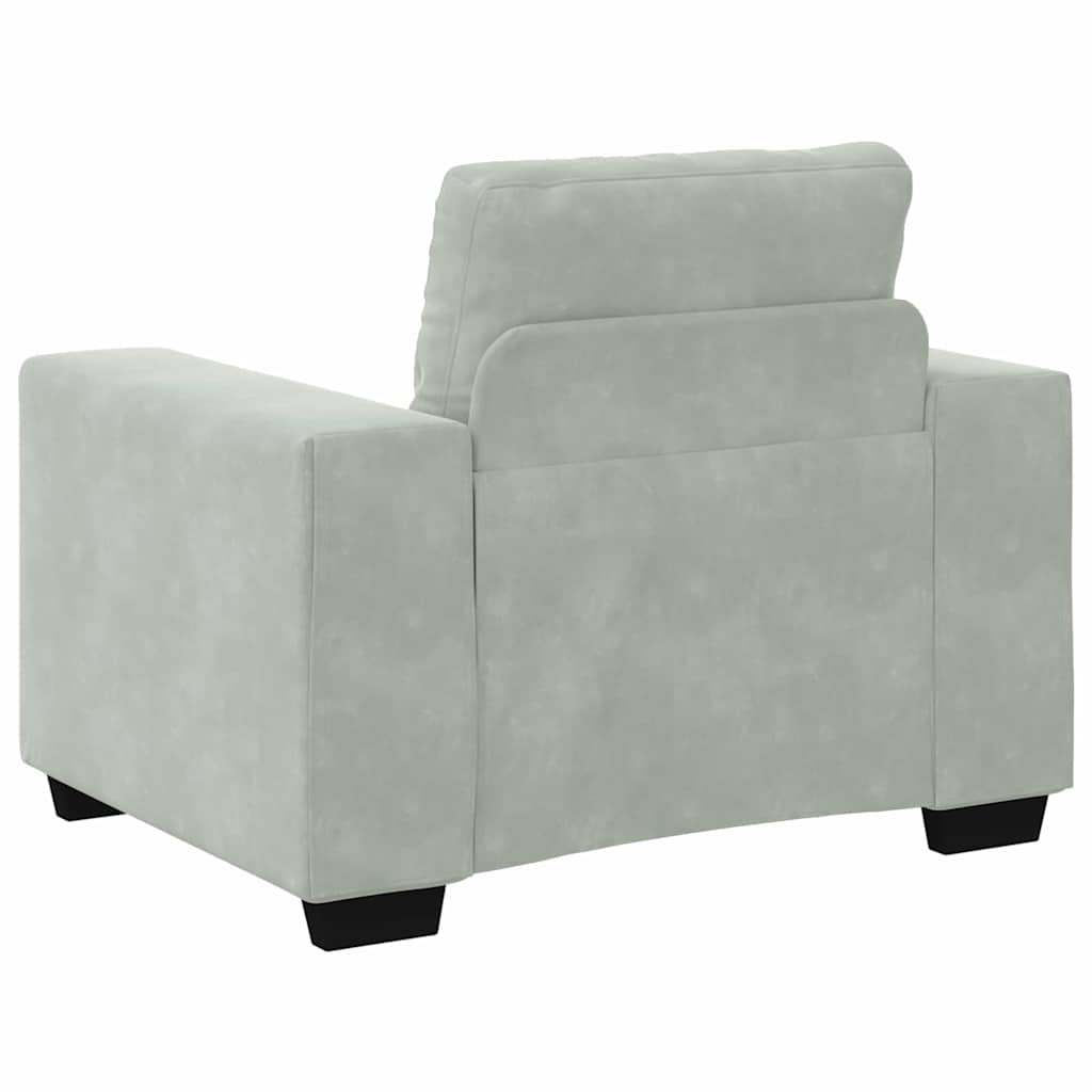 vidaXL Σετ Καναπέ 3 pcs Ανοιχτό γκρι 221 x 80 x 80 εκ Βελούδο