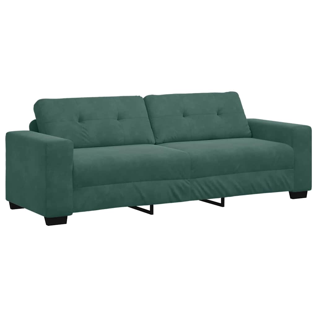 vidaXL Σετ Καναπέ 3 pcs Σκούρο Πράσινο 221 x 80 x 80 εκ Βελούδο