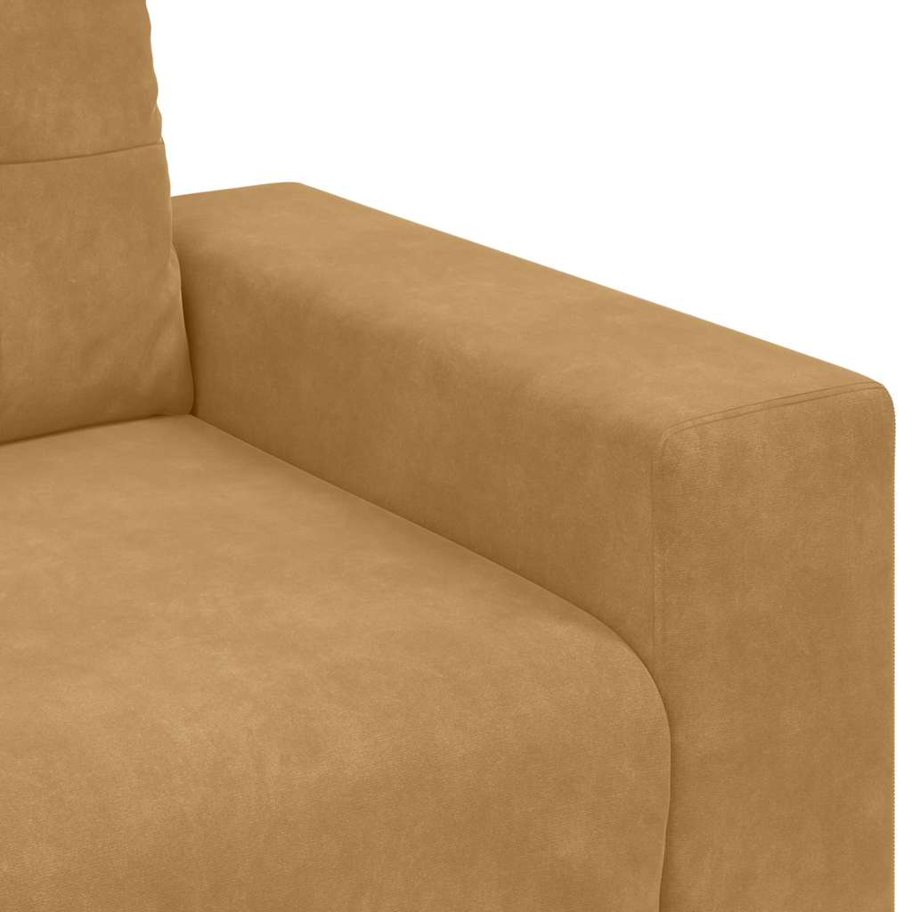 vidaXL Σετ Καναπέ 3 pcs Καφέ 221 x 80 x 80 εκ Βελούδο