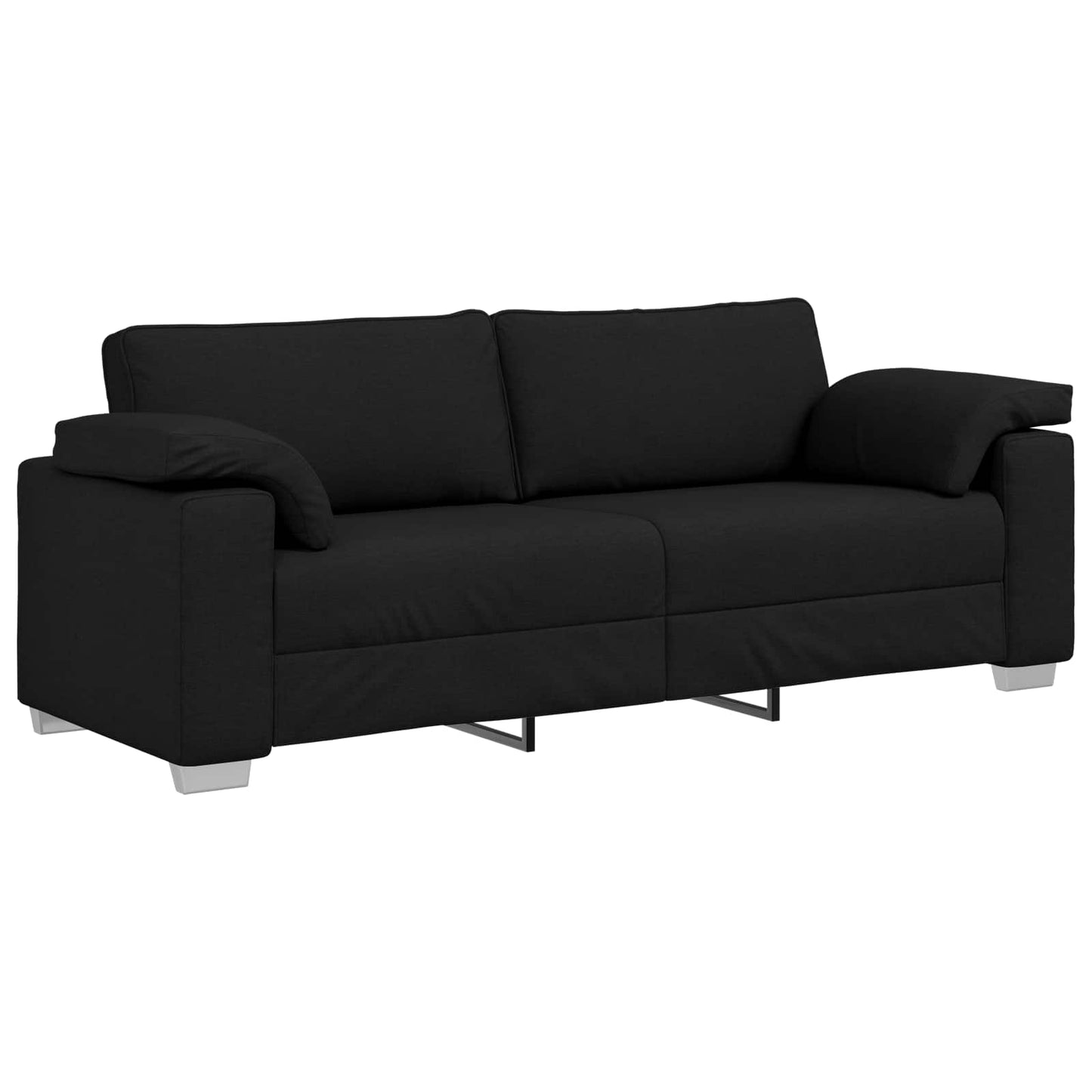 vidaXL Καναπές 3 pcs Μαύρο 219 x 80 x 82 εκ Ύφασμα μείγματος λινών