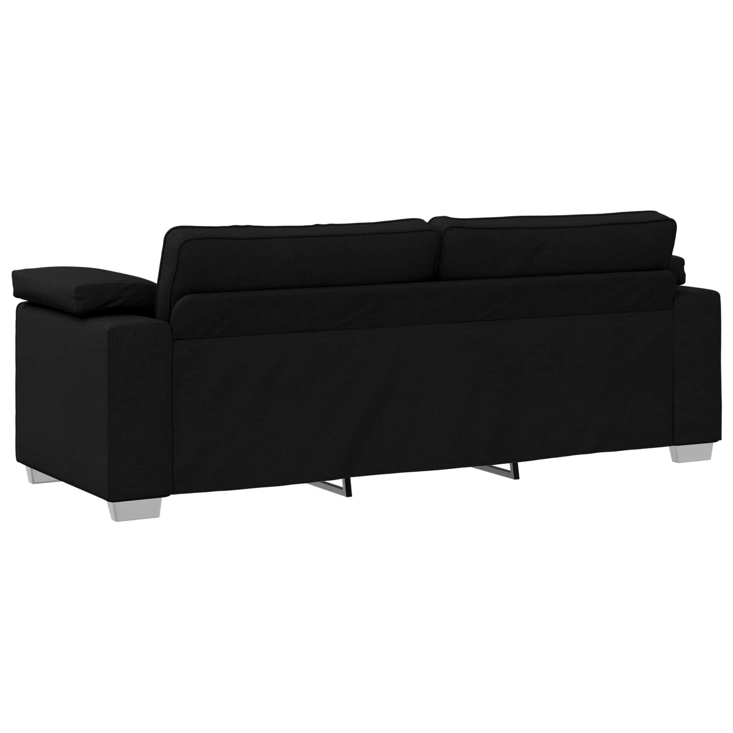 vidaXL Καναπές 3 pcs Μαύρο 219 x 80 x 82 εκ Ύφασμα μείγματος λινών
