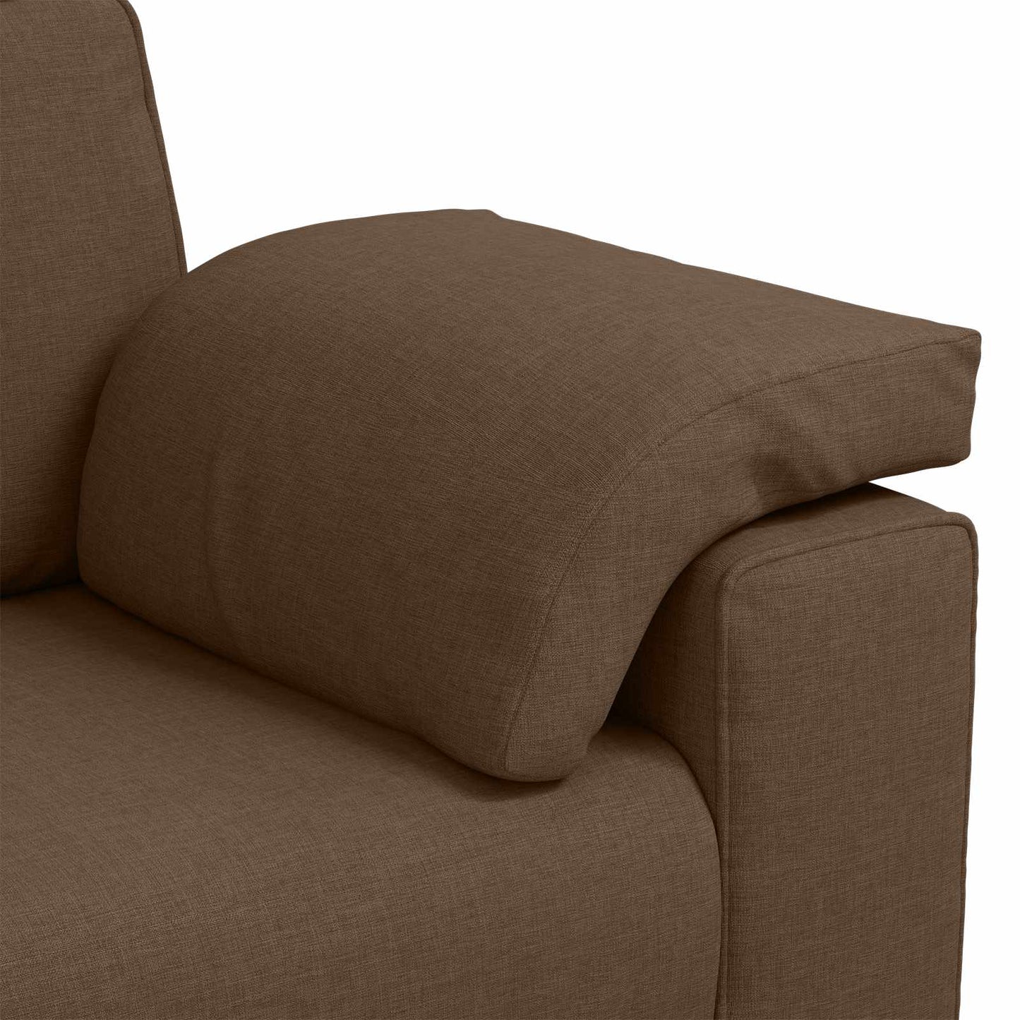 vidaXL Καναπές 3 pcs Καφέ 219 x 80 x 82 εκ Ύφασμα μείγματος λινών
