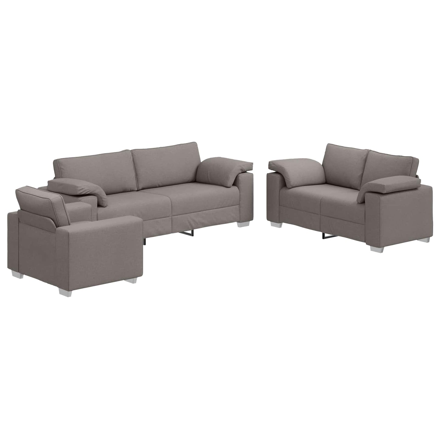 vidaXL Καναπές 3 pcs Taupe 219 x 80 x 82 εκ Ύφασμα μείγματος λινών