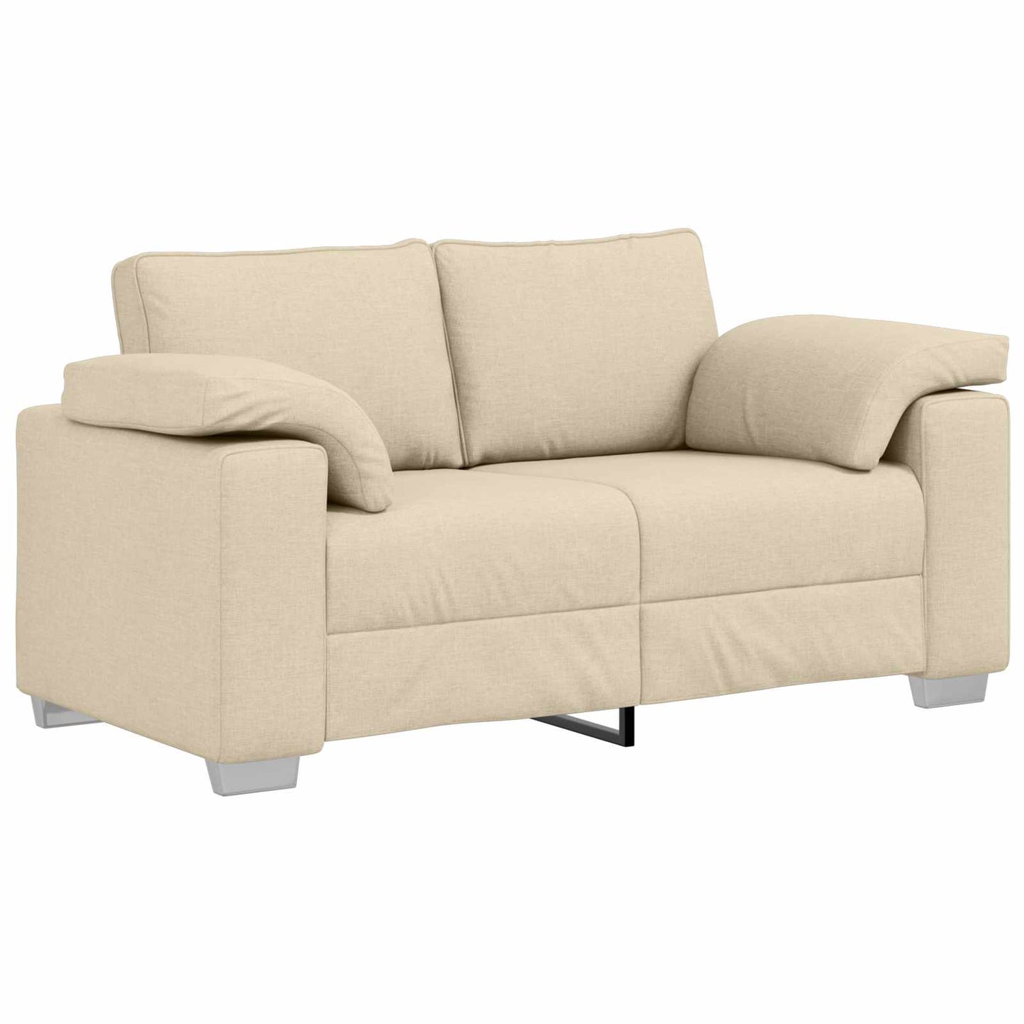 vidaXL Καναπές 3 pcs Κρεμ 219 x 80 x 82 εκ Ύφασμα μείγματος λινών