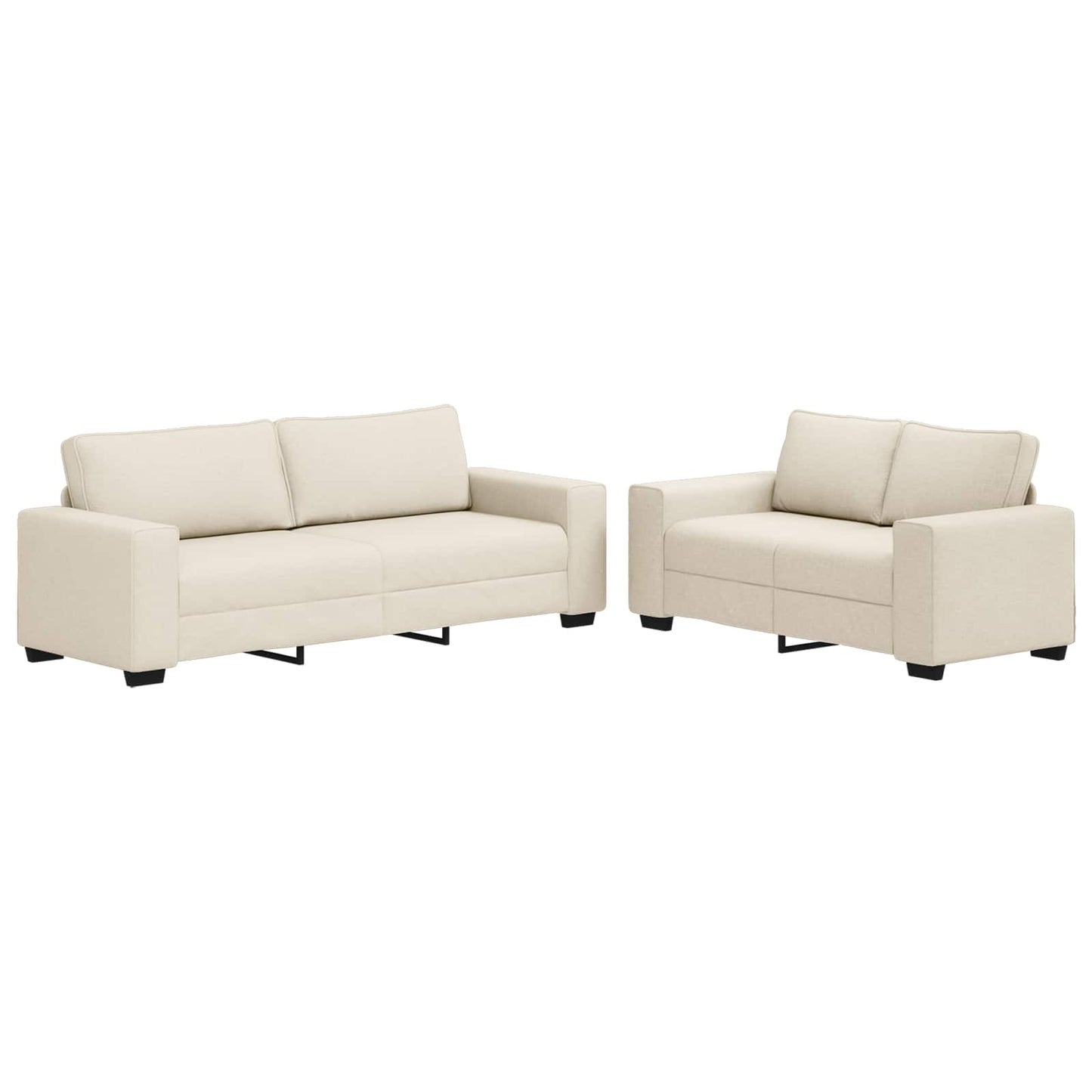 vidaXL Καναπές 2 pcs Μπεζ 221 x 80 x 82 εκ Ύφασμα μείγματος λινών