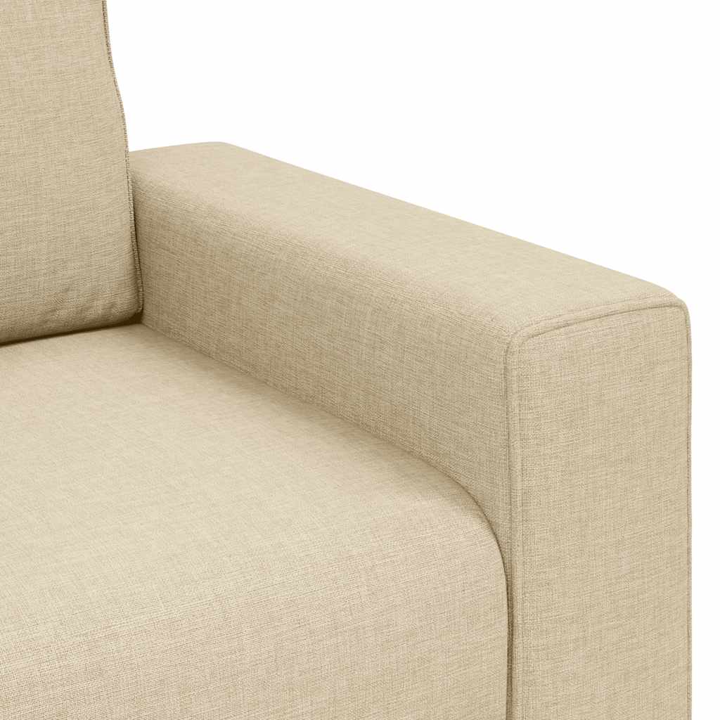 vidaXL Σετ Καναπέδων 2 Τεμαχίων με Μαξιλάρια, Κρεμ Ύφασμα